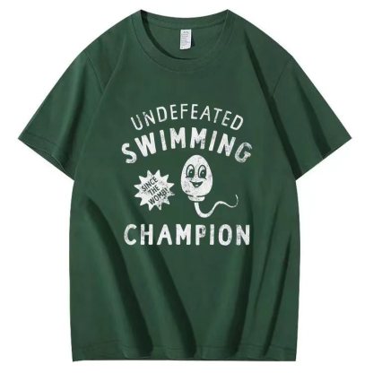 UNDEFEATED  SWIMMING  SINCE THE WOMB!  CHAMPION  T-shirt