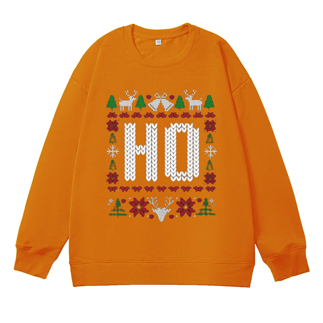 （Includes two styles）Where My Ho's At Ho Matching Couple Christmas Ugly Sweater Sweatshirt