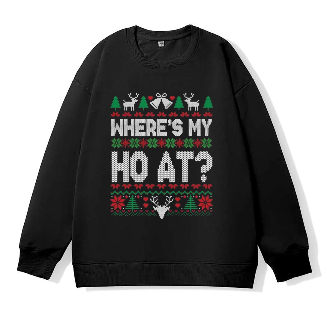 （Includes two styles）Where My Ho's At Ho Matching Couple Christmas Ugl
