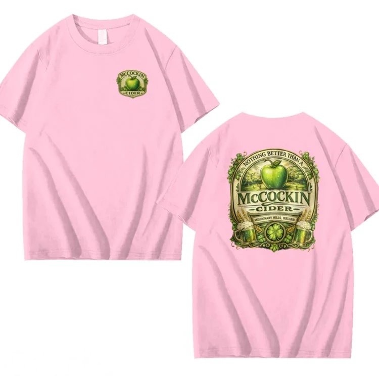 MCCOCKIN CIDER Funny name T Shirt, Unisex Cotton, St Patricks Day for men and women