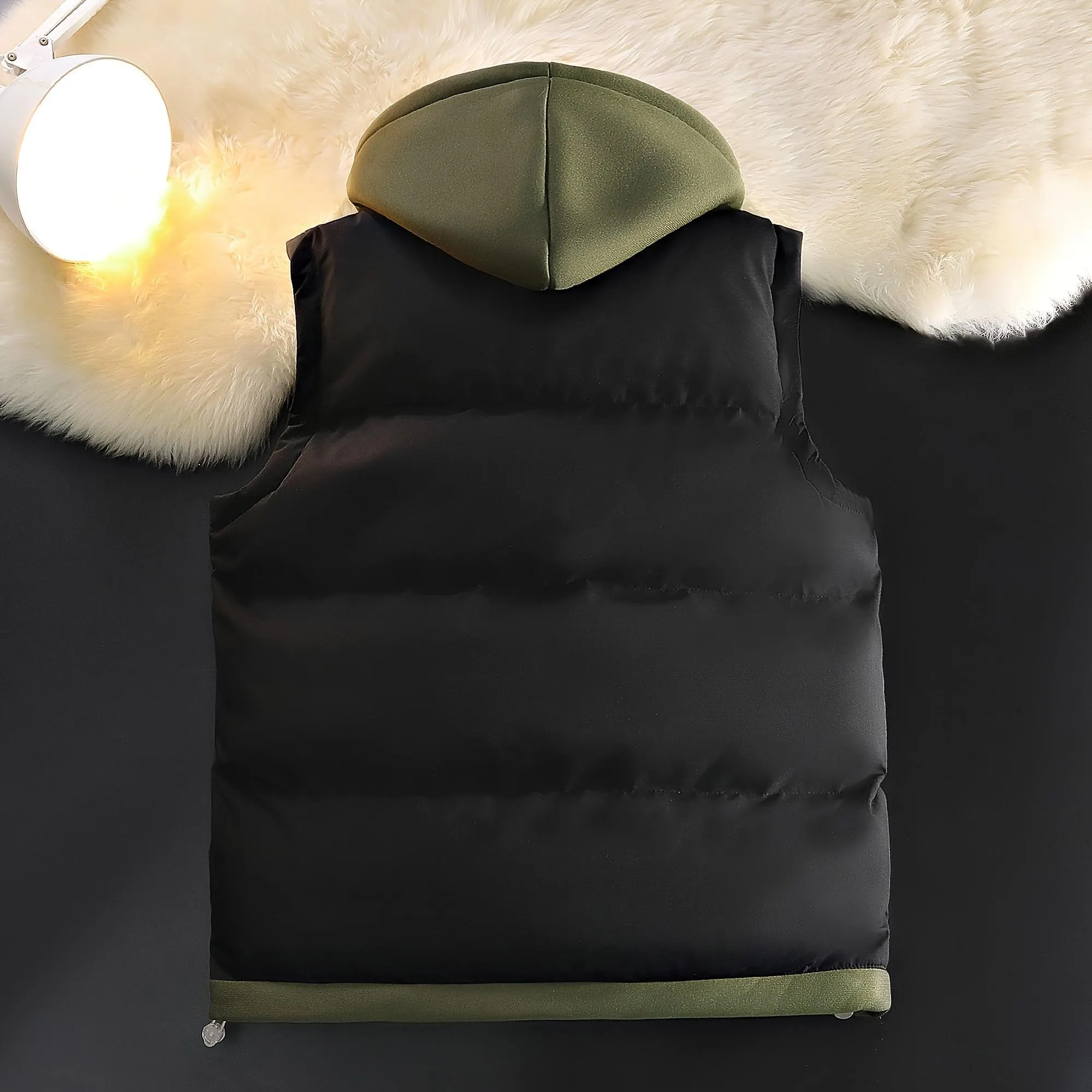 Men’s tops, couples’ hooded thermal vest — fashionable two-piece design, unisex outerwear, men’s and women’s matching vests, thickened polyester fiber material, slim fit, foldable, outdoor casual warmth, machine washable, formal vest, beige, ivory white,s Men’s tops, couples’ hooded thermal vest — fashionable two-piece design, unisex outerwear, men’s and women’s matching vests, thickened polyester fiber material, slim fit, foldable, outdoor casual warmth, machine washable, formal vest, beige, ivory white,s