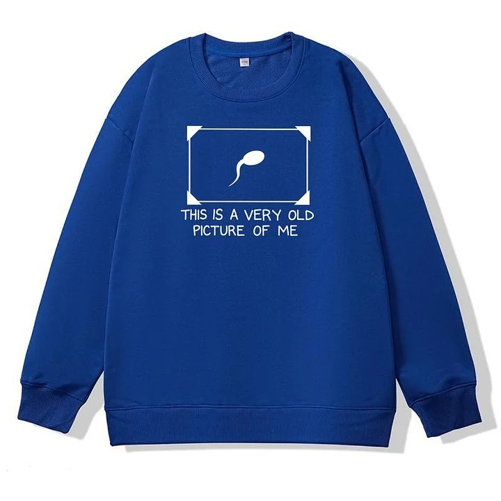 This is Very Old Picture Of Me Pattern 100% 300g CottonCrew Neck Sweatshirt