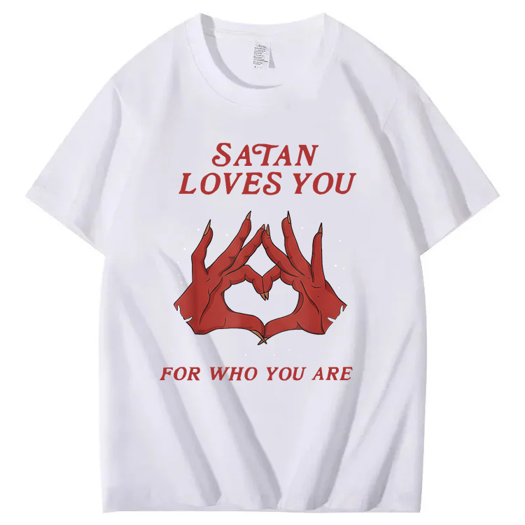 "Satan Loves You"Retro Edgy T-Shirt