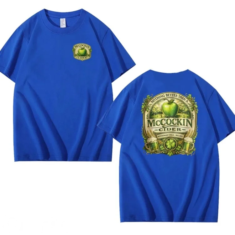 MCCOCKIN CIDER Funny name T Shirt, Unisex Cotton, St Patricks Day for men and women