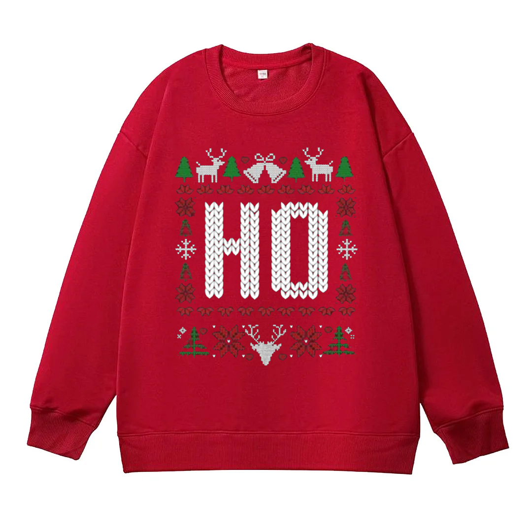（Includes two styles）Where My Ho's At Ho Matching Couple Christmas Ugly Sweater Sweatshirt