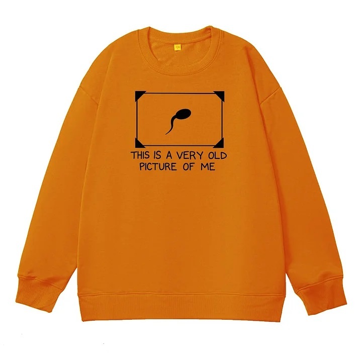 This is Very Old Picture Of Me Pattern 100% 300g CottonCrew Neck Sweatshirt