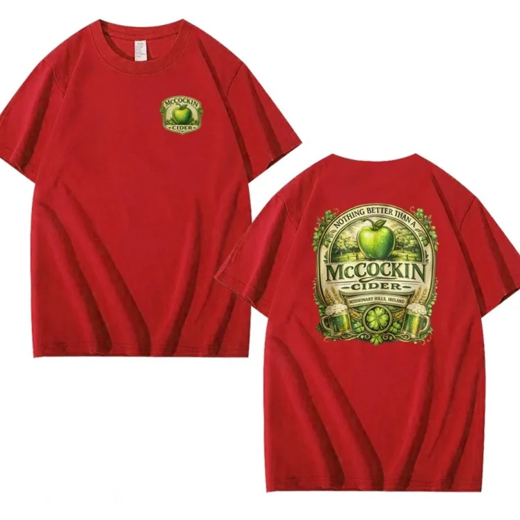MCCOCKIN CIDER Funny name T Shirt, Unisex Cotton, St Patricks Day for men and women