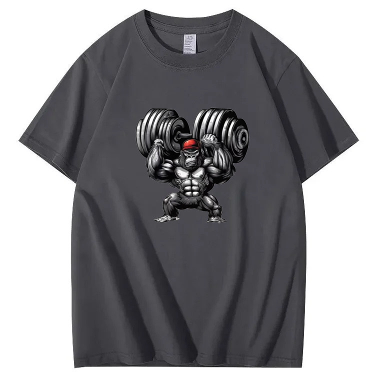 Heavyweight Gorilla Weightlifting Trendy Short-Sleeve T-Shirt
