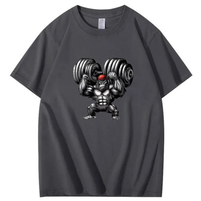 Heavyweight Gorilla Weightlifting Trendy Short-Sleeve T-Shirt