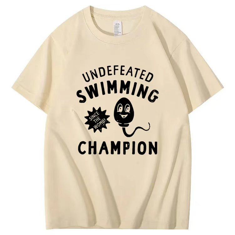UNDEFEATED  SWIMMING  SINCE THE WOMB!  CHAMPION  T-shirt