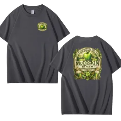 MCCOCKIN CIDER Funny name T Shirt, Unisex Cotton, St Patricks Day for men and women
