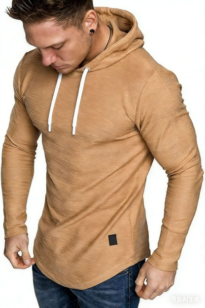 Men's fashionable hooded long-sleeved sports sweatshirt