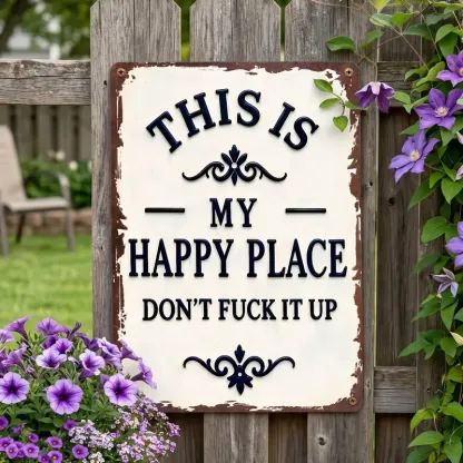 My Happy Place Dont Ruin The Fun Metal Sign