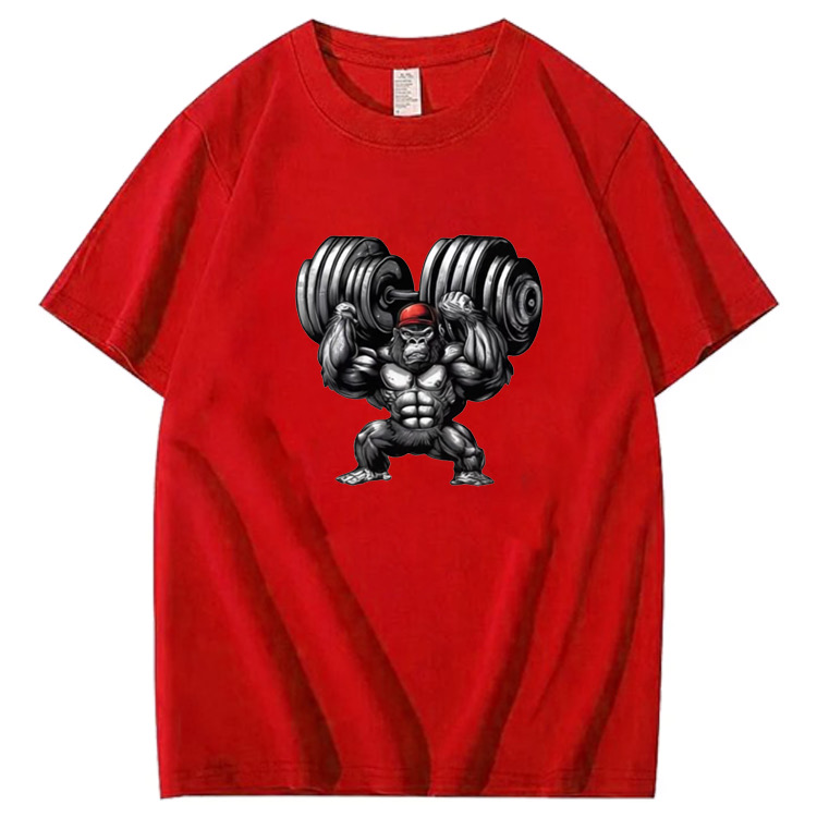 Heavyweight Gorilla Weightlifting Trendy Short-Sleeve T-Shirt
