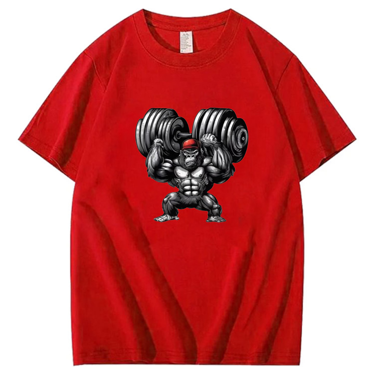 Heavyweight Gorilla Weightlifting Trendy Short-Sleeve T-Shirt
