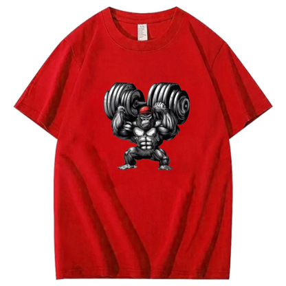 Heavyweight Gorilla Weightlifting Trendy Short-Sleeve T-Shirt