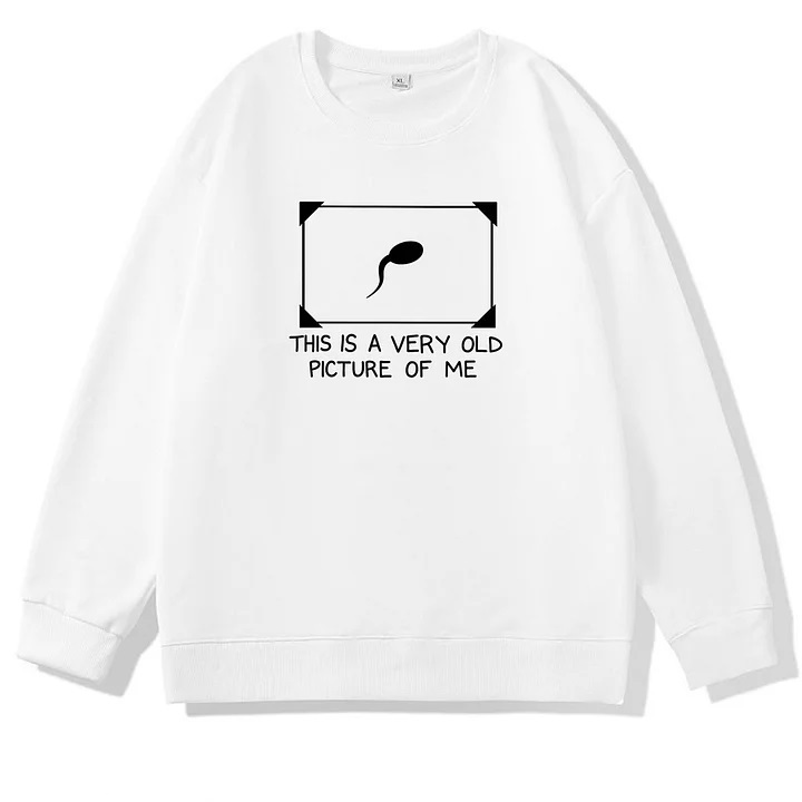 This is Very Old Picture Of Me Pattern 100% 300g CottonCrew Neck Sweatshirt