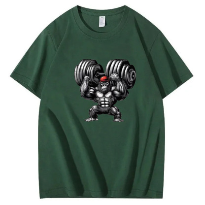 Heavyweight Gorilla Weightlifting Trendy Short-Sleeve T-Shirt