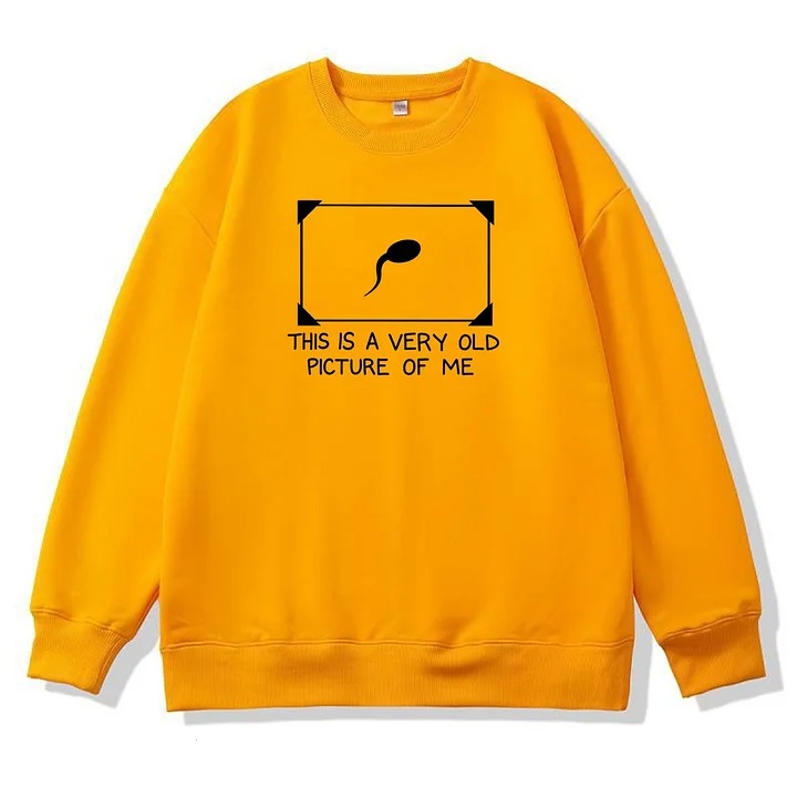 This is Very Old Picture Of Me Pattern 100% 300g CottonCrew Neck Sweatshirt