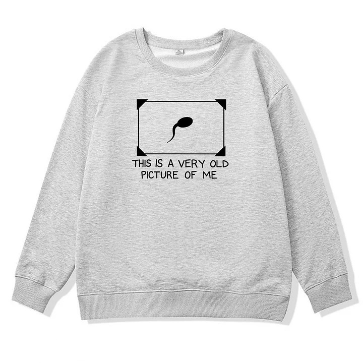 This is Very Old Picture Of Me Pattern 100% 300g CottonCrew Neck Sweatshirt