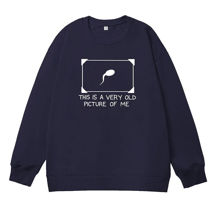 This is Very Old Picture Of Me Pattern 100% 300g CottonCrew Neck Sweatshirt