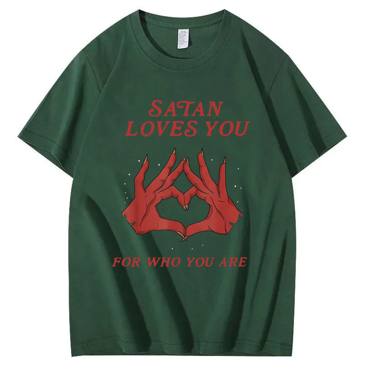 "Satan Loves You"Retro Edgy T-Shirt