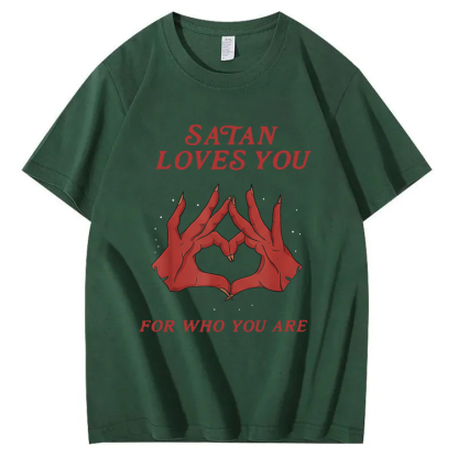 "Satan Loves You"Retro Edgy T-Shirt