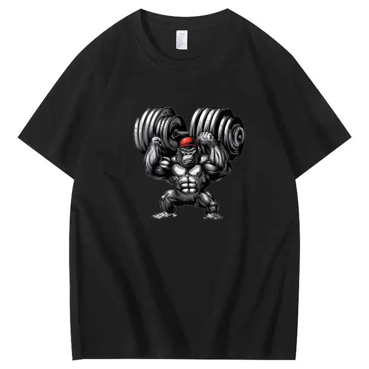 Heavyweight Gorilla Weightlifting Trendy Short-Sleeve T-Shirt