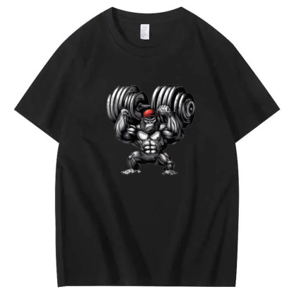 Heavyweight Gorilla Weightlifting Trendy Short-Sleeve T-Shirt