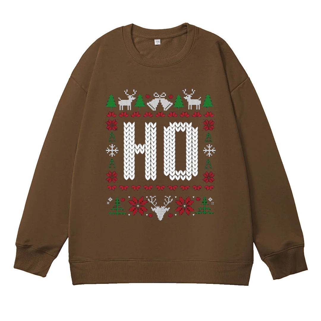 （Includes two styles）Where My Ho's At Ho Matching Couple Christmas Ugly Sweater Sweatshirt
