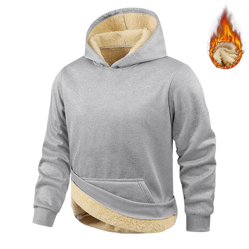 Men's Hoodie Winter Thick Warm Fleece Lined Pullover Sweatshirt