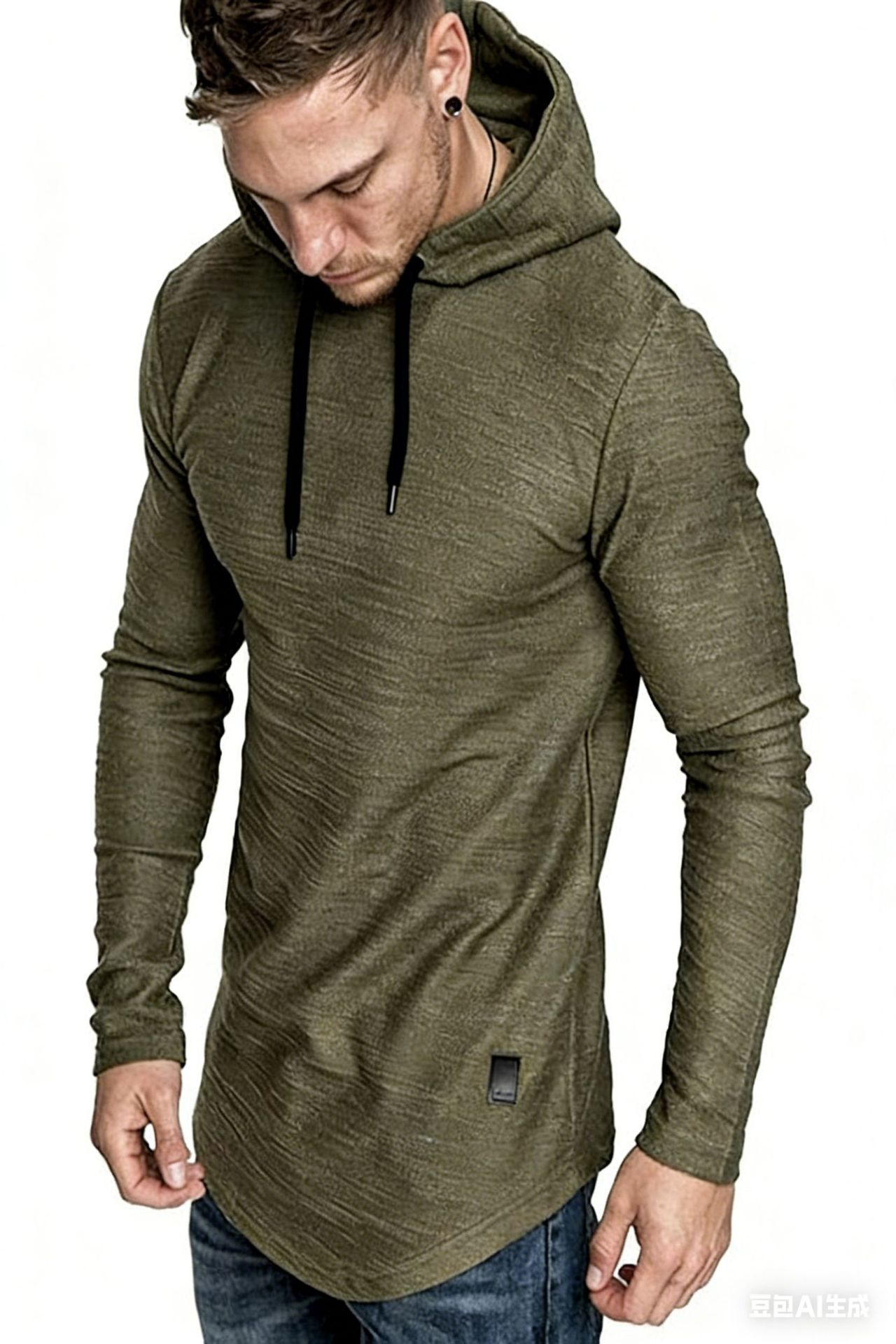 Men's fashionable hooded long-sleeved sports sweatshirt