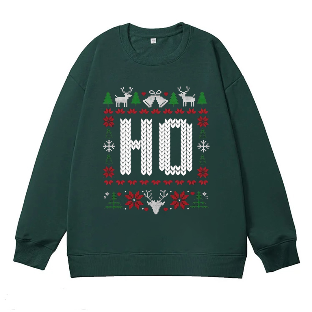 （Includes two styles）Where My Ho's At Ho Matching Couple Christmas Ugly Sweater Sweatshirt