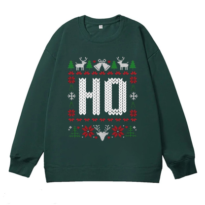 （Includes two styles）Where My Ho's At Ho Matching Couple Christmas Ugly Sweater Sweatshirt