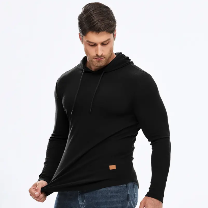 Men's fashionable hooded long-sleeved sports sweatshirt