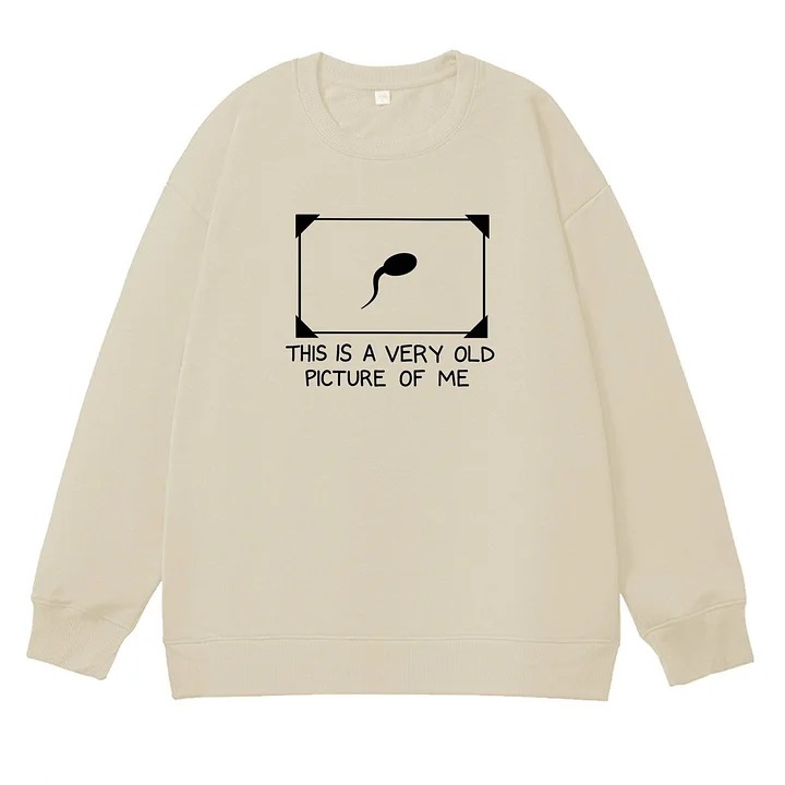 This is Very Old Picture Of Me Pattern 100% 300g CottonCrew Neck Sweatshirt