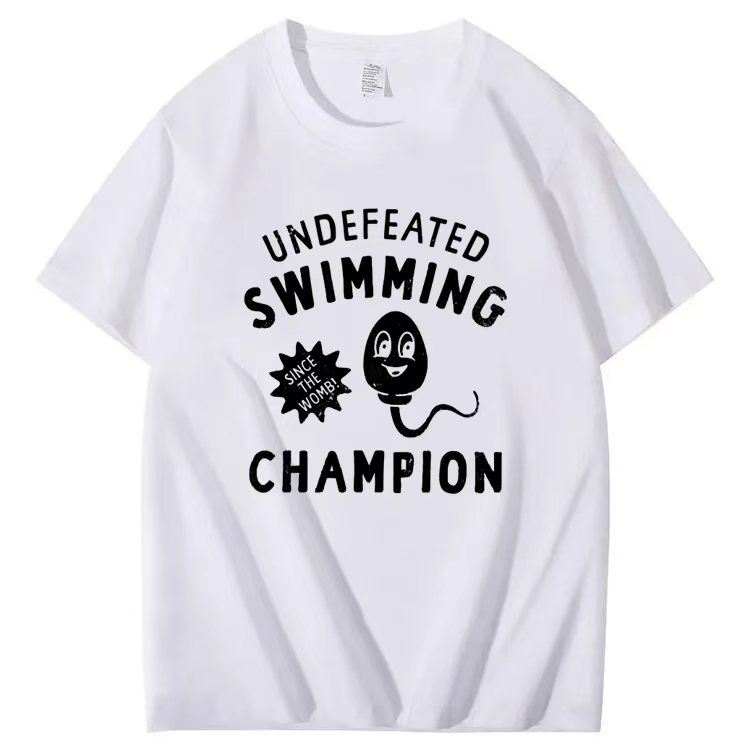 UNDEFEATED  SWIMMING  SINCE THE WOMB!  CHAMPION  T-shirt