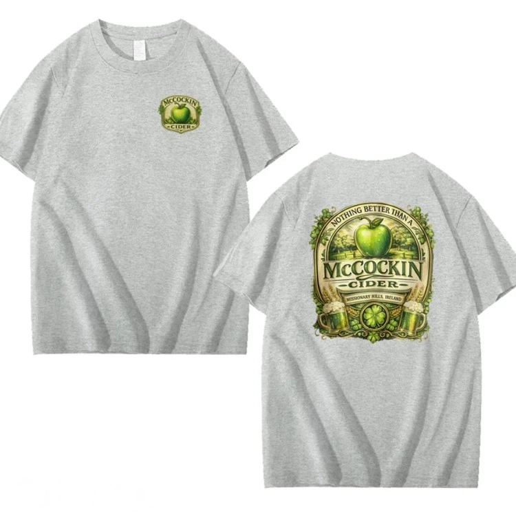 MCCOCKIN CIDER Funny name T Shirt, Unisex Cotton, St Patricks Day for men and women