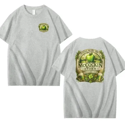 MCCOCKIN CIDER Funny name T Shirt, Unisex Cotton, St Patricks Day for men and women