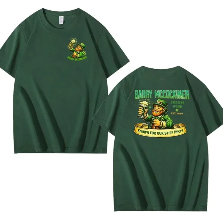 Saint Patrick's Day Barry McCockin Cider Pattern 100% Cotton T-Shirt