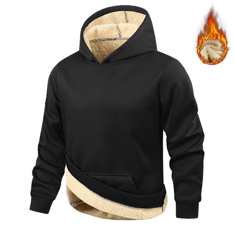 Men's Hoodie Winter Thick Warm Fleece Lined Pullover Sweatshirt
