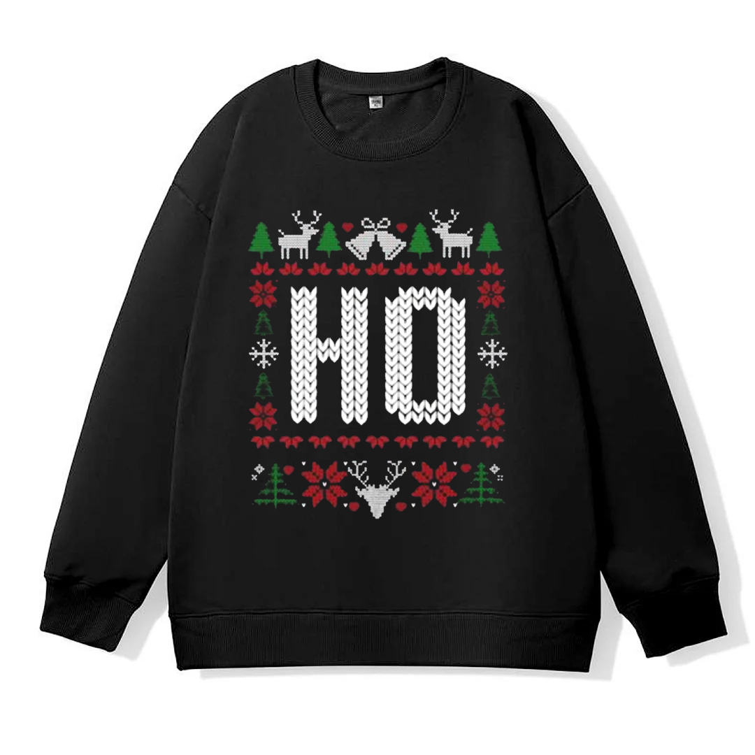 （Includes two styles）Where My Ho's At Ho Matching Couple Christmas Ugly Sweater Sweatshirt