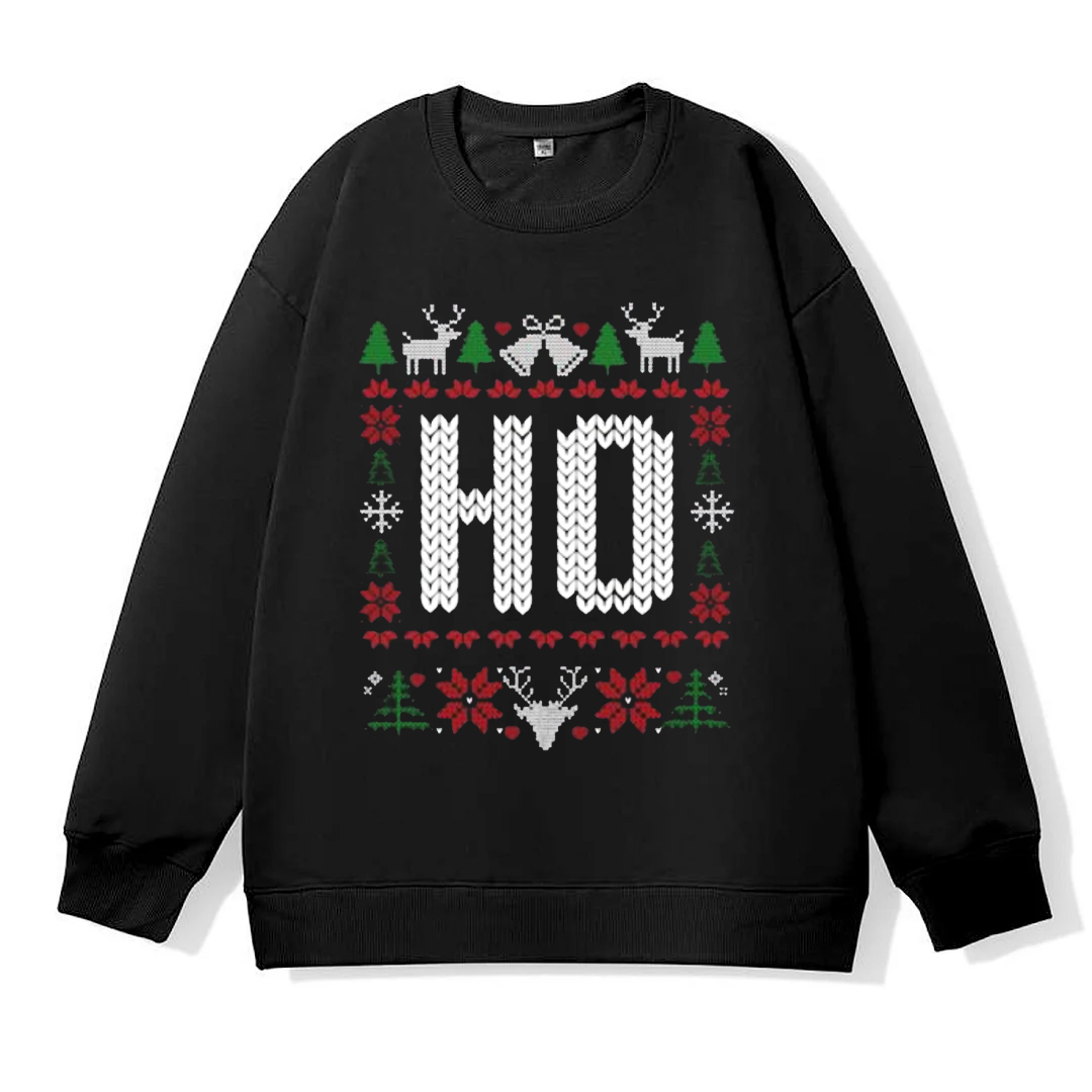 （Includes two styles）Where My Ho's At Ho Matching Couple Christmas Ugly Sweater Sweatshirt