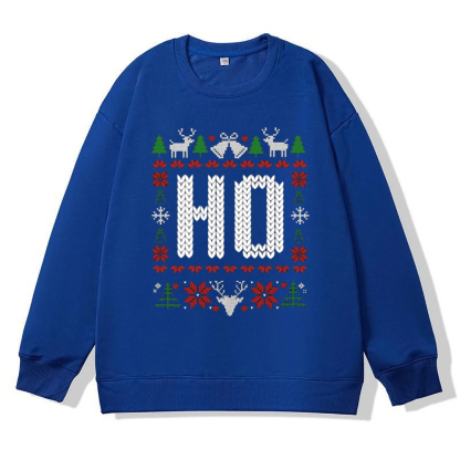 （Includes two styles）Where My Ho's At Ho Matching Couple Christmas Ugly Sweater Sweatshirt
