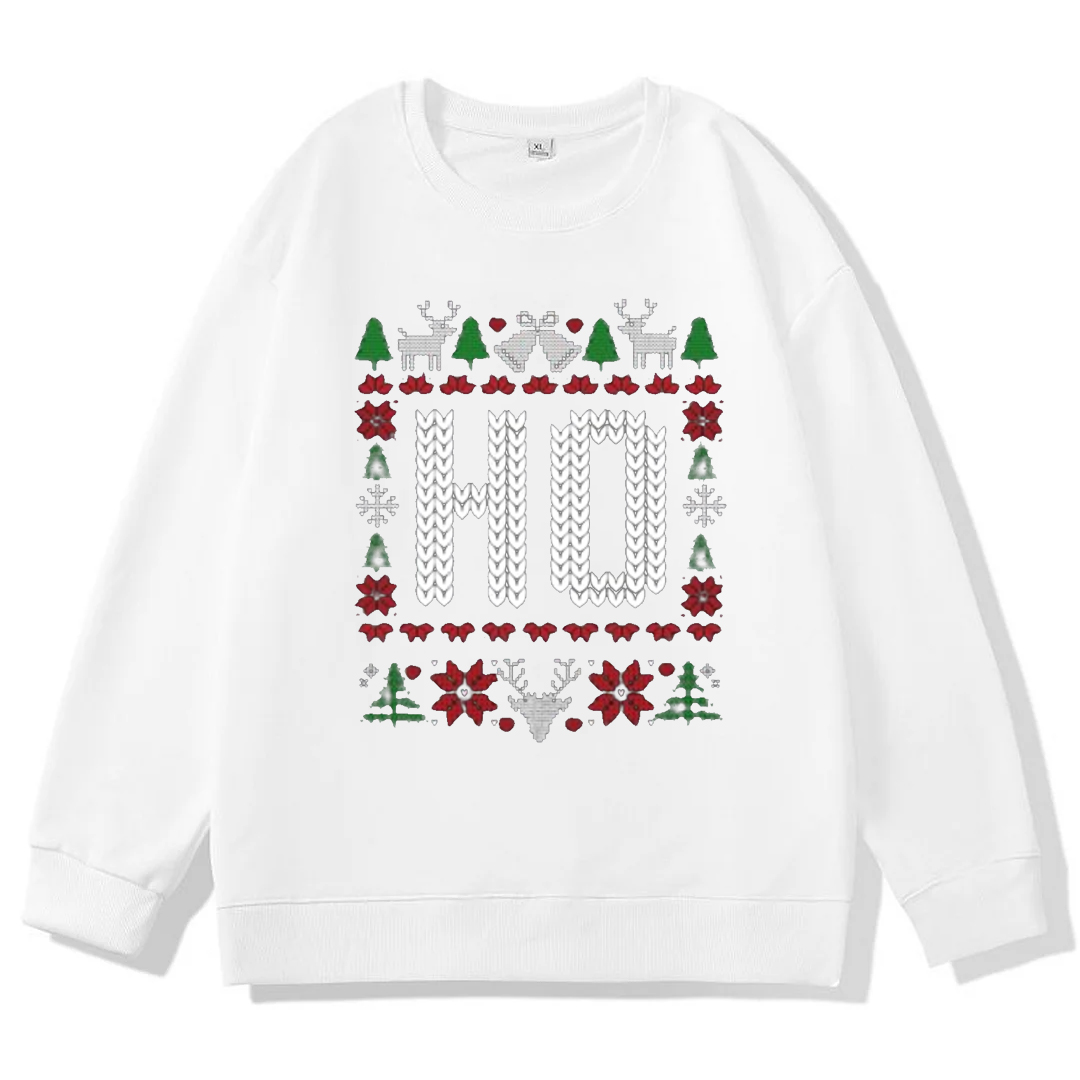 （Includes two styles）Where My Ho's At Ho Matching Couple Christmas Ugly Sweater Sweatshirt