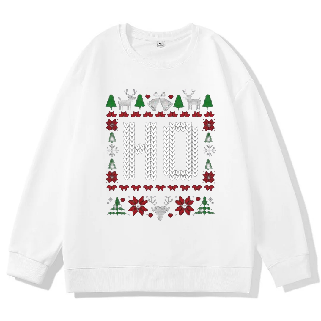 （Includes two styles）Where My Ho's At Ho Matching Couple Christmas Ugly Sweater Sweatshirt