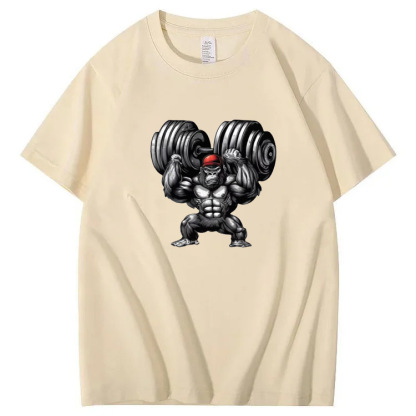Heavyweight Gorilla Weightlifting Trendy Short-Sleeve T-Shirt