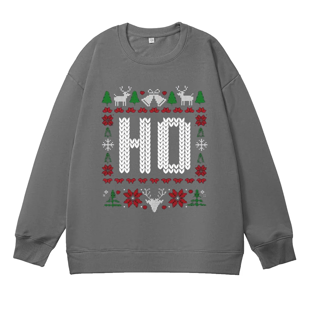 （Includes two styles）Where My Ho's At Ho Matching Couple Christmas Ugly Sweater Sweatshirt