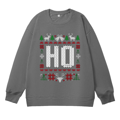（Includes two styles）Where My Ho's At Ho Matching Couple Christmas Ugly Sweater Sweatshirt