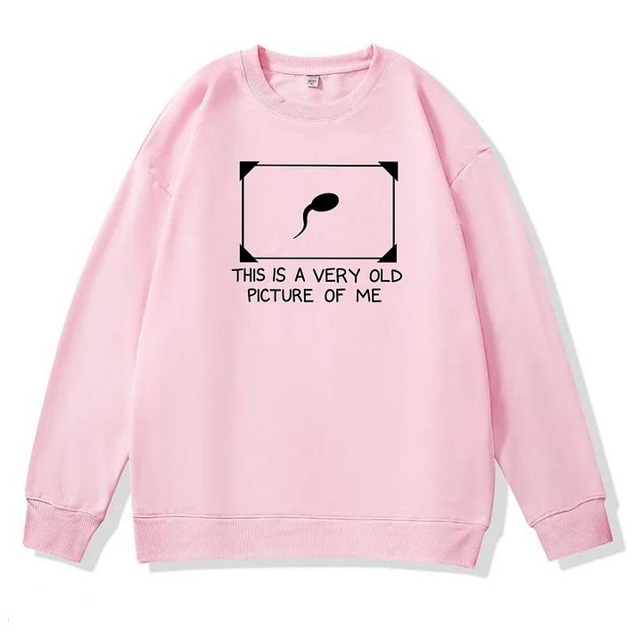 This is Very Old Picture Of Me Pattern 100% 300g CottonCrew Neck Sweatshirt